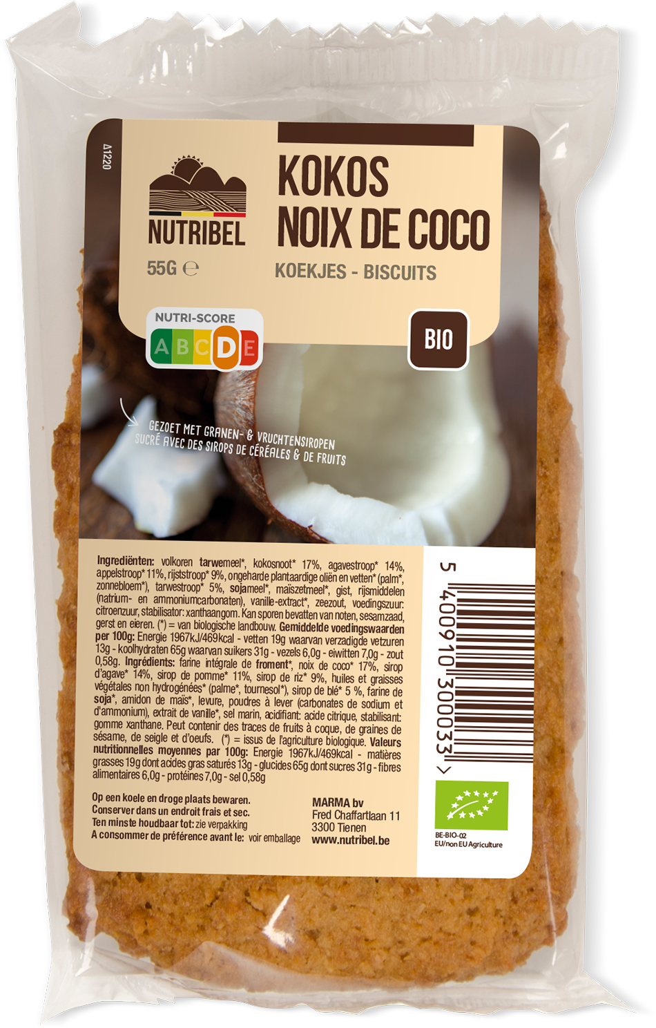 Nutribel Biscuit de coco bio 55g