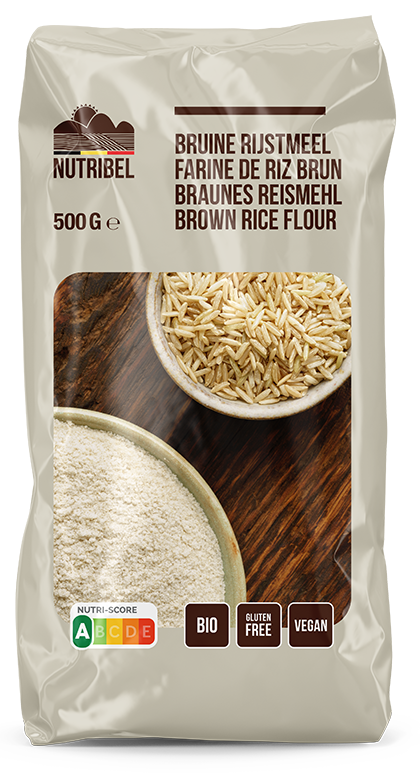Nutribel Bruine rijstmeel bio & glutenvrij 500g