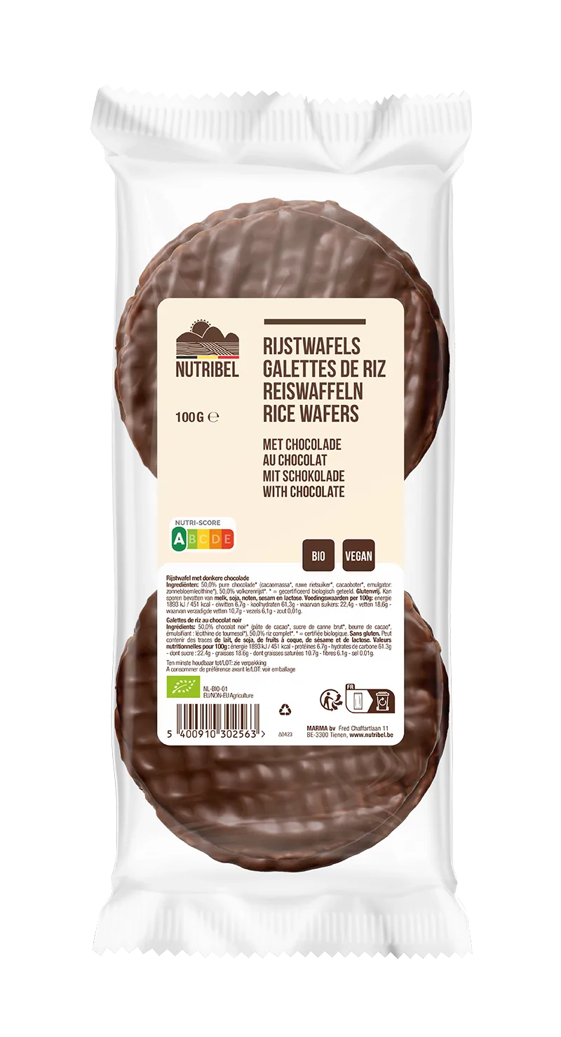 Nutribel Galettes de riz au chocolat noir bio 100g